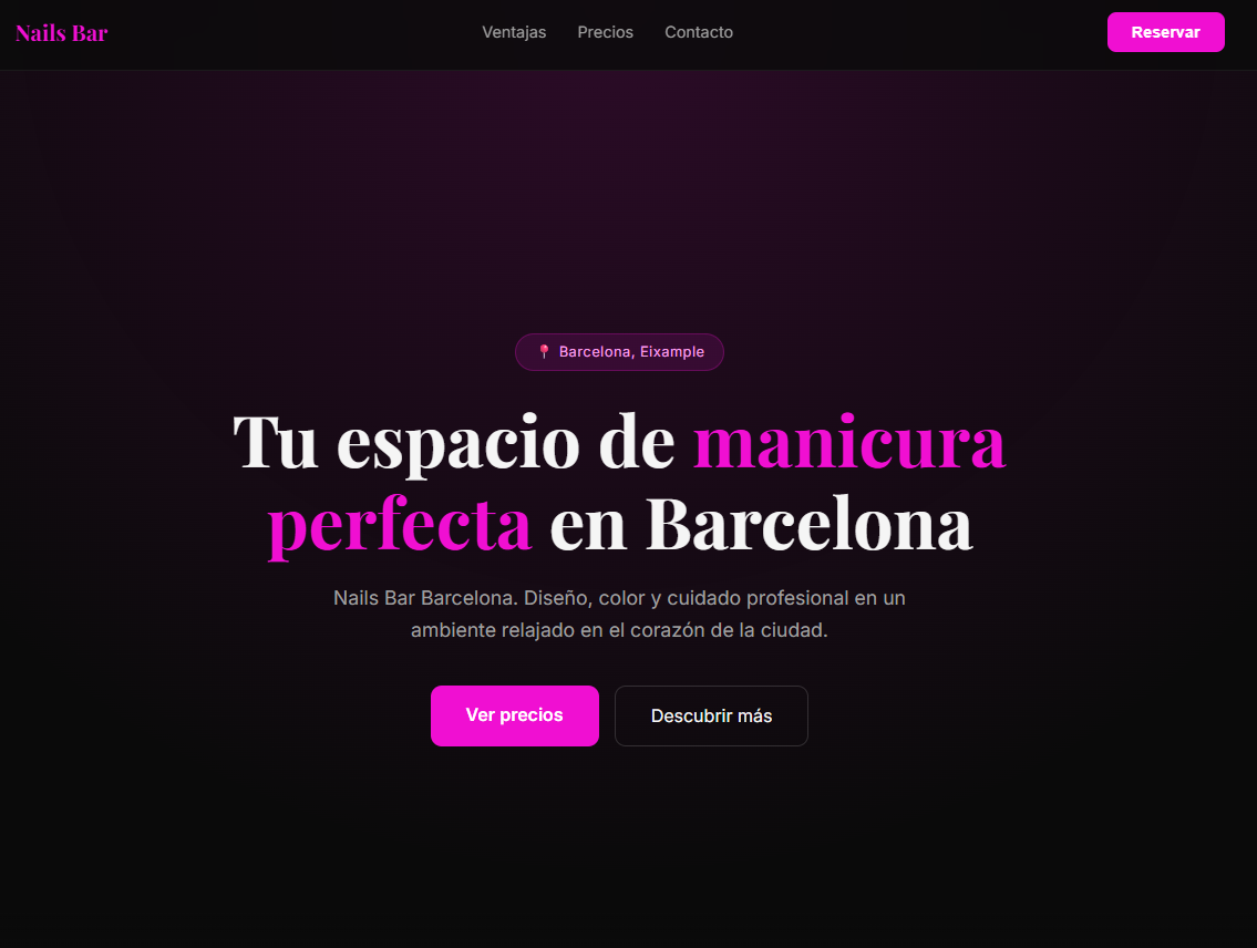 Hero-секция сгенерированного сайта